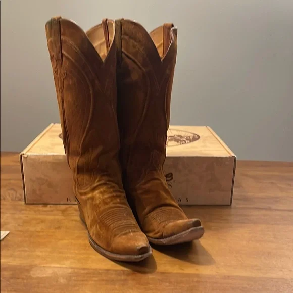 Brown Suede Cowboy Boots - Picture 3 of 12